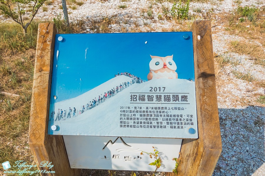 [台南旅遊]七股鹽山/每年更換不同的吉祥物代表/巨大企鵝+貓頭鷹+招財貓還有愛神